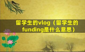 留学生的vlog（留学生的funding是什么意思）