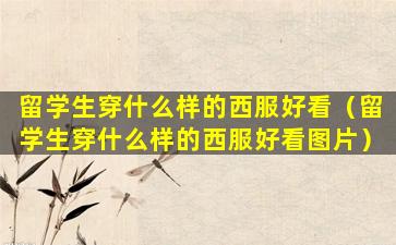 留学生穿什么样的西服好看（留学生穿什么样的西服好看图片）