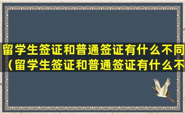 留学生签证和普通签证有什么不同（留学生签证和普通签证有什么不同之处）