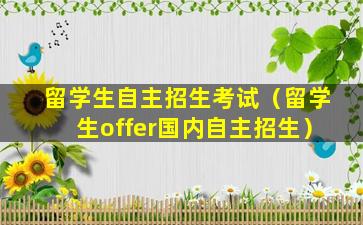 留学生自主招生考试（留学生offer国内自主招生）