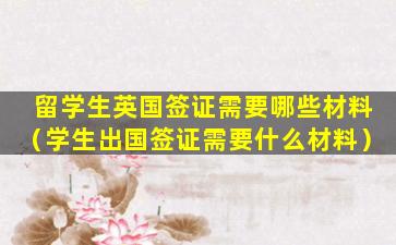 留学生英国签证需要哪些材料（学生出国签证需要什么材料）