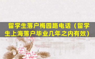 留学生落户梅园路电话（留学生上海落户毕业几年之内有效）