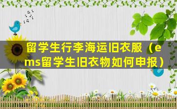 留学生行李海运旧衣服（ems留学生旧衣物如何申报）