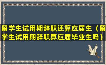 留学生试用期辞职还算应届生（留学生试用期辞职算应届毕业生吗）