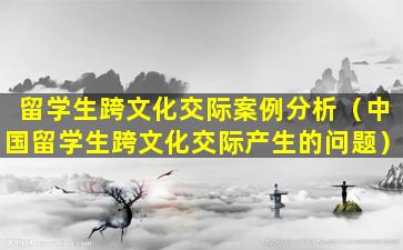 留学生跨文化交际案例分析（中国留学生跨文化交际产生的问题）