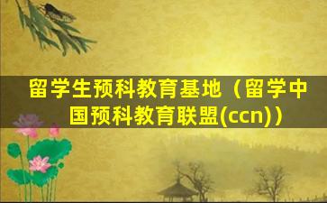 留学生预科教育基地（留学中国预科教育联盟(ccn)）