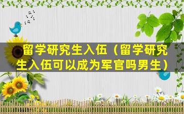 留学研究生入伍（留学研究生入伍可以成为军官吗男生）