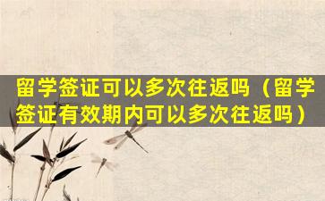 留学签证可以多次往返吗（留学签证有效期内可以多次往返吗）