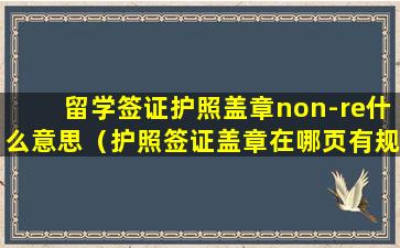 留学签证护照盖章non-re什么意思（护照签证盖章在哪页有规律吗）