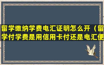 留学缴纳学费电汇证明怎么开（留学付学费是用信用卡付还是电汇便宜）