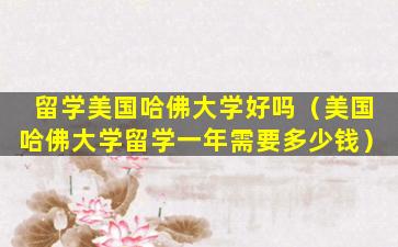 留学美国哈佛大学好吗（美国哈佛大学留学一年需要多少钱）