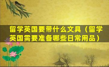 留学英国要带什么文具（留学英国需要准备哪些日常用品）