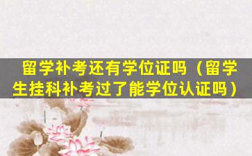 留学补考还有学位证吗（留学生挂科补考过了能学位认证吗）