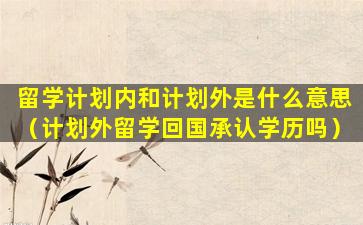 留学计划内和计划外是什么意思（计划外留学回国承认学历吗）