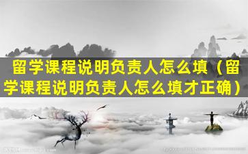 留学课程说明负责人怎么填（留学课程说明负责人怎么填才正确）