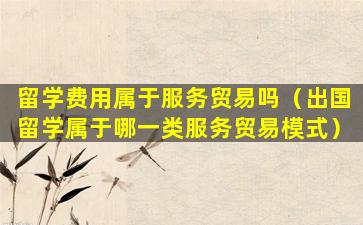 留学费用属于服务贸易吗（出国留学属于哪一类服务贸易模式）