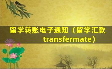 留学转账电子通知（留学汇款transfermate）