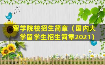 留学院校招生简章（国内大学留学生招生简章2021）