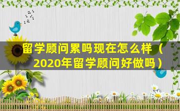 留学顾问累吗现在怎么样（2020年留学顾问好做吗）