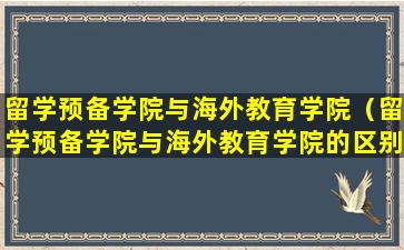 留学预备学院与海外教育学院（留学预备学院与海外教育学院的区别）