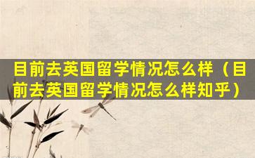 目前去英国留学情况怎么样（目前去英国留学情况怎么样知乎）