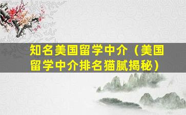 知名美国留学中介（美国留学中介排名猫腻揭秘）
