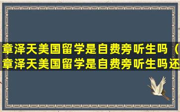 章泽天美国留学是自费旁听生吗（章泽天美国留学是自费旁听生吗还是免费）