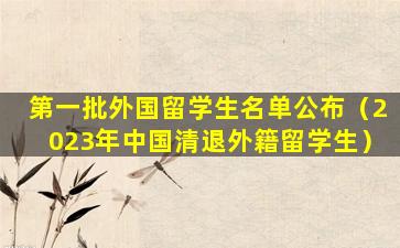 第一批外国留学生名单公布（2023年中国清退外籍留学生）