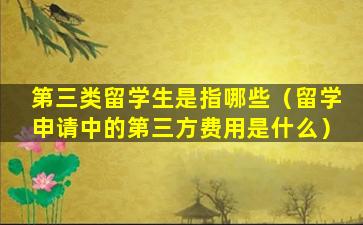 第三类留学生是指哪些（留学申请中的第三方费用是什么）
