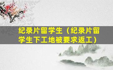 纪录片留学生（纪录片留学生下工地被要求返工）