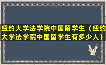 纽约大学法学院中国留学生（纽约大学法学院中国留学生有多少人）