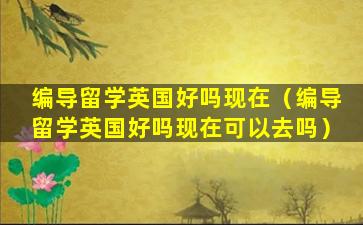 编导留学英国好吗现在（编导留学英国好吗现在可以去吗）