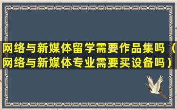 网络与新媒体留学需要作品集吗（网络与新媒体专业需要买设备吗）
