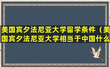 美国宾夕法尼亚大学留学条件（美国宾夕法尼亚大学相当于中国什么大学）