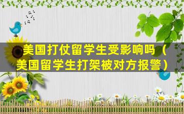 美国打仗留学生受影响吗（美国留学生打架被对方报警）
