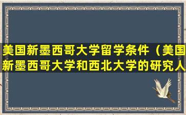美国新墨西哥大学留学条件（美国新墨西哥大学和西北大学的研究人员）