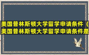 美国普林斯顿大学留学申请条件（美国普林斯顿大学留学申请条件是什么）