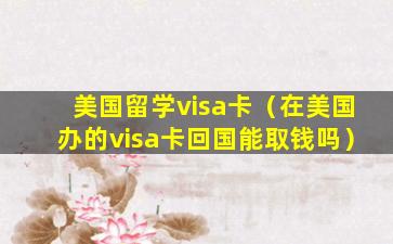 美国留学visa卡（在美国办的visa卡回国能取钱吗）