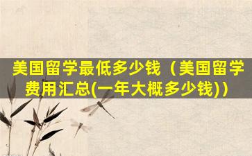 美国留学最低多少钱（美国留学费用汇总(一年大概多少钱)）