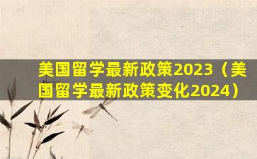 美国留学最新政策2023（美国留学最新政策变化2024）