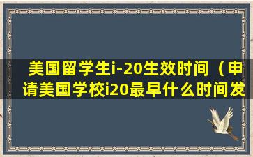 美国留学生i-20生效时间（申请美国学校i20最早什么时间发放）