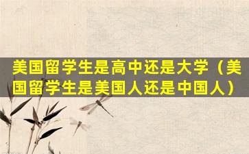 美国留学生是高中还是大学（美国留学生是美国人还是中国人）