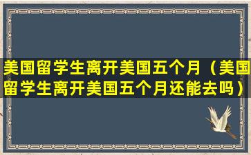 美国留学生离开美国五个月（美国留学生离开美国五个月还能去吗）
