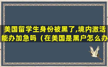 美国留学生身份被黑了,境内激活能办加急吗（在美国是黑户怎么办理银行卡）