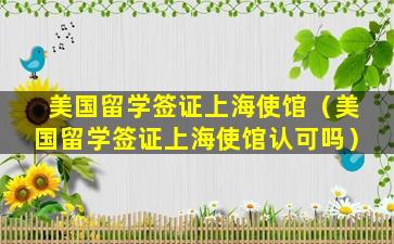 美国留学签证上海使馆（美国留学签证上海使馆认可吗）