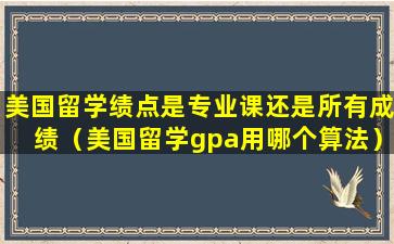 美国留学绩点是专业课还是所有成绩（美国留学gpa用哪个算法）