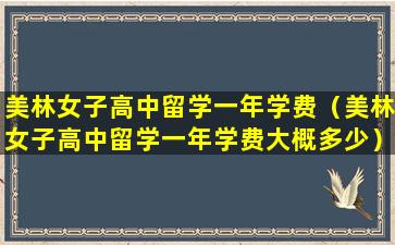 美林女子高中留学一年学费（美林女子高中留学一年学费大概多少）