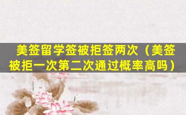 美签留学签被拒签两次（美签被拒一次第二次通过概率高吗）