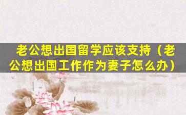 老公想出国留学应该支持（老公想出国工作作为妻子怎么办）