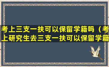 考上三支一扶可以保留学籍吗（考上研究生去三支一扶可以保留学籍么）